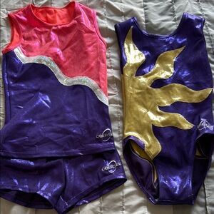 Obersee Medium Kids Set Pink, Purple and Gold. Gymnastics or Dance 4 pieces.